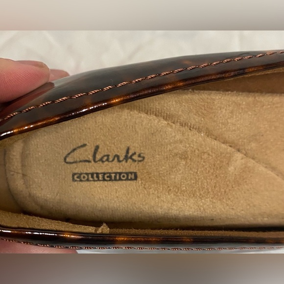 NWOT Clarks Collection Propose Spire Patent Leather Animal Print Flats Size 8M - Picture 4 of 6